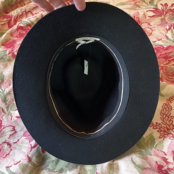 RAG & BONE sz Large 100% Wool Black Hat USA Made Year-Round Brim Fedor $229 NEW main image 13